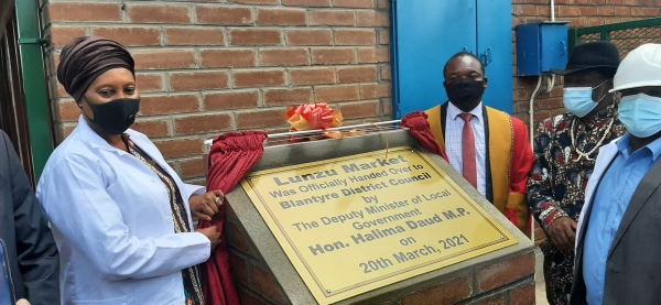 Deputy Minister of Local Government Hon. Halima Daudi officially handover Lunzu market