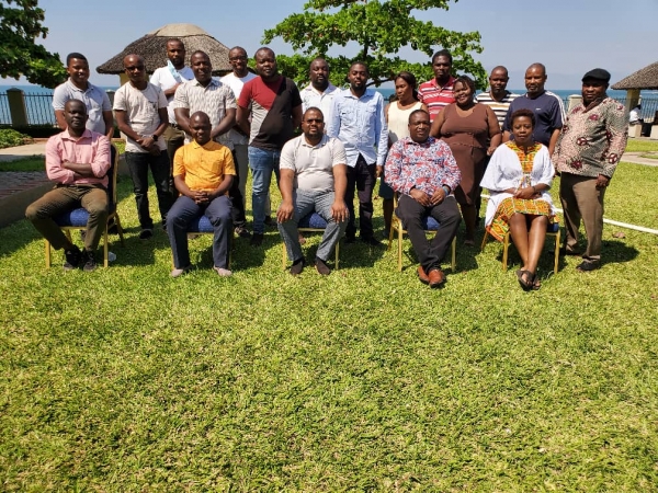 Liwonga [seated second from right] with the cyber security trainees